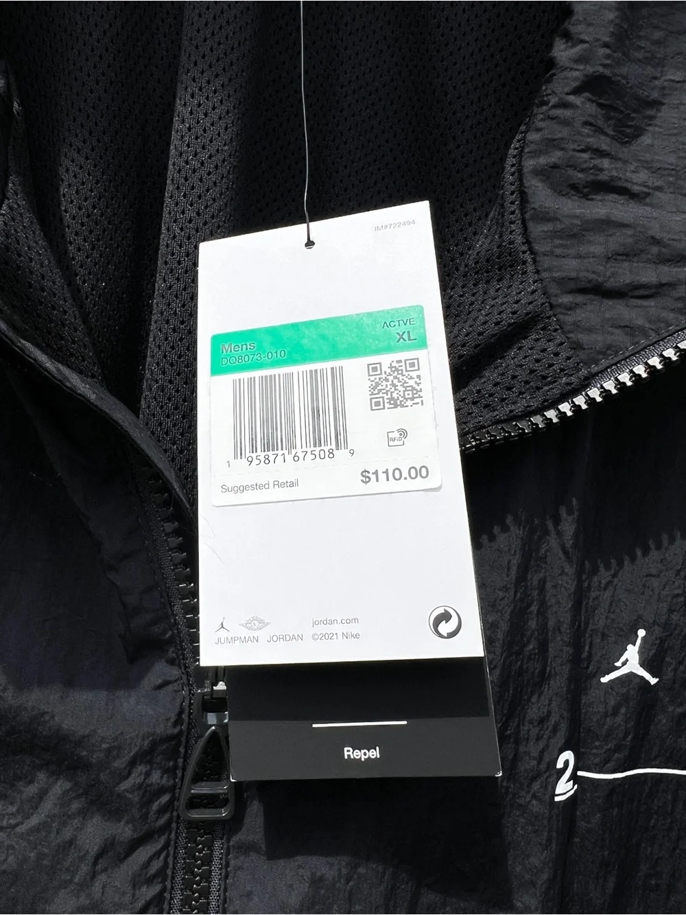 NEW Air Jordan size XL Mens Engineered Windbreaker Black Jacket